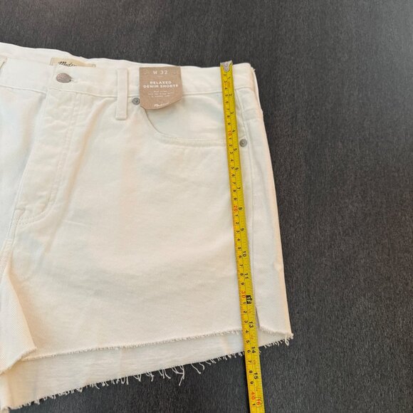 Madewell Relaxed Denim Shorts Women's Mid Rise Button Fly White, Size 32 NWT - Picture 12 of 12
